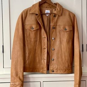 Leather jean jacket- Gap never worn